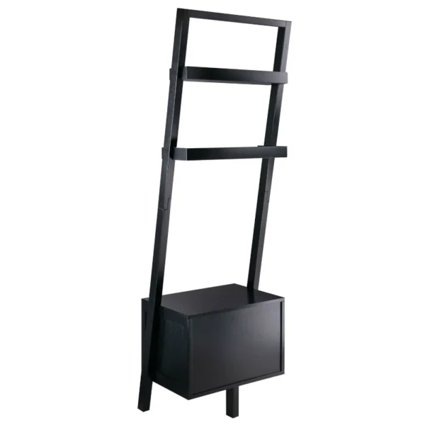 Modern Drawer Entryway Shelf Leaning Ladder Bookshelf Bookcase