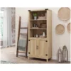 FarmHome Oak Adjustable Shelves Entryway Bookcase Storage