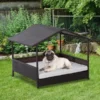 Wicker Weather Resistant Raised Dog Bed House Thick Cushion