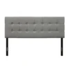 Full size Contemporary Button Tufted Headboard in Grey