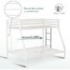 Twin Full Modern Metal Bunk bed Frame with Ladder