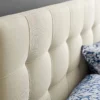 Full size Ivory Linen Fabric Upholstered