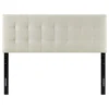 Full size Ivory Linen Fabric Upholstered Headboard