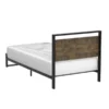 Twin Platform Bed Frame with Wood Panel Headboard Footboard