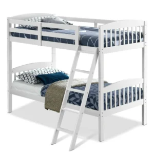 Twin over Twin Wooden Bunk Bed with Ladder