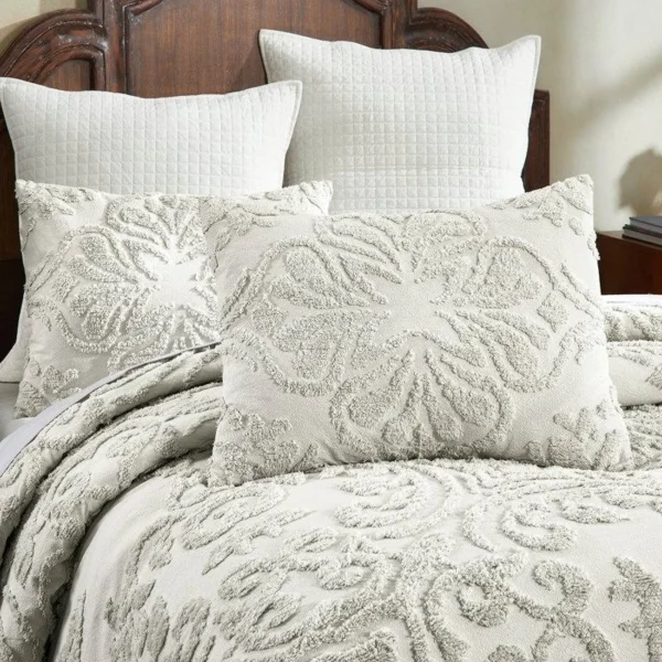 Full Size Piece Coverlet Bedspread Set Ivory