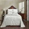 Full Size Chenille Piece Coverlet Bedspread Set Ivory