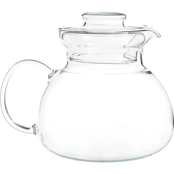 . Quart Stovetop Clear Glass Teapot Kettle with Lid