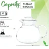 Stovetop Clear Glass Teapot Kettle with Lid