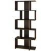 Modern Zig Zag Bookcase with Shelves in Dark