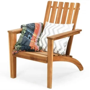 Outdoor Acacia Wood Adirondack Lounge Armchair