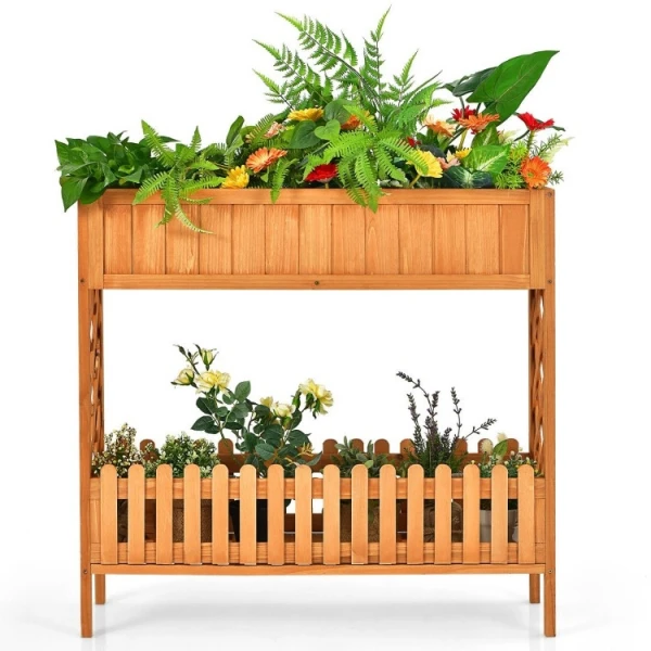 Raised Garden Bed Elevated Wood Planter Box