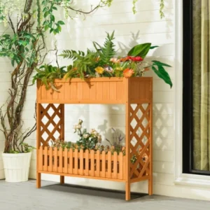 Raised Wood Planter Box